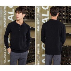 Men's POLO pullover - t-shirt with buttons - cashmereHoodies & Sweatshirt
