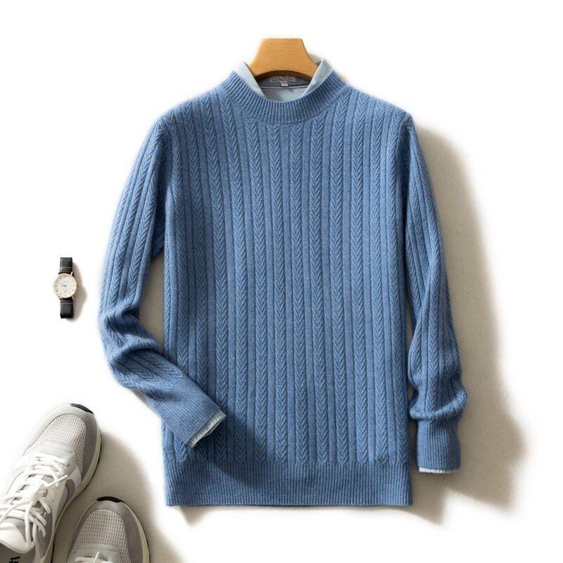 Elegant men's sweater - pure goat cashmere