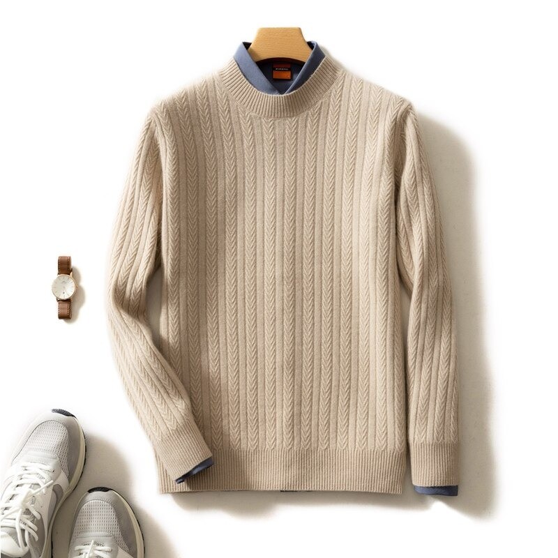Elegant men's sweater - pure goat cashmere