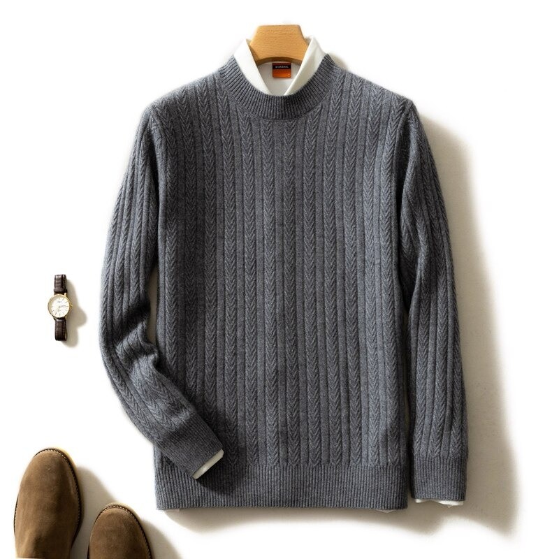 Elegant men's sweater - pure goat cashmere