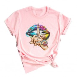 Lips / whisper words / watercolor graphic - trendy short sleeve t-shirtBlouses & shirts