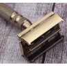 Manual razor - double-sided - long non-slip handle - quick blade replacement - brassShaving
