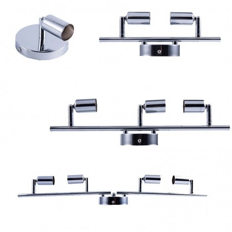 Ceiling / wall lamp - rotatable - 360 degree adjustable - GU10 base - stainless steelWall lights
