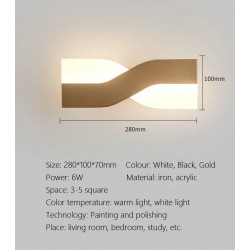 Nordic style modern wall lamp - LED - adjustable - rotatable