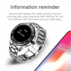 Smart Watch - relógio eletrônico de aço - LED - digital - à prova d'água - frequência cardíaca / pressão arterial