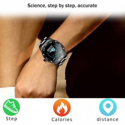 Smart Watch - relógio eletrônico de aço - LED - digital - à prova d'água - frequência cardíaca / pressão arterial