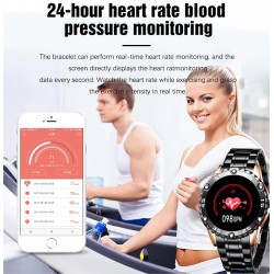 Smart Watch - relógio eletrônico de aço - LED - digital - à prova d'água - frequência cardíaca / pressão arterial