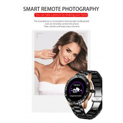 Smart Watch - relógio eletrônico de aço - LED - digital - à prova d'água - frequência cardíaca / pressão arterial