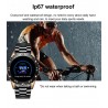 Smart Watch - relógio eletrônico de aço - LED - digital - à prova d'água - frequência cardíaca / pressão arterial