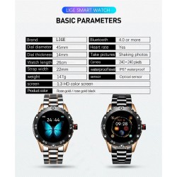 Smart Watch - relógio eletrônico de aço - LED - digital - à prova d'água - frequência cardíaca / pressão arterial