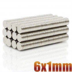 N35 - round neodymium magnet - super strong - 6 * 1mm - 6 * 20mm - 50 piecesN35