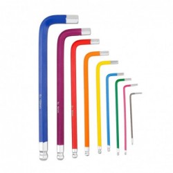 Allen key set - wrench - screwdriver - ball end - L-type - 9 pieces
