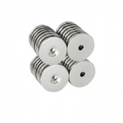 N35 - neodymium magnet - strong round countersunk - 30 * 3mm - with 5mm hole