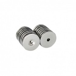 N35 - neodymium magnet - strong round countersunk - 30 * 3mm - with 5mm hole