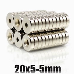 N35 - neodymium magnet - round countersunk disc - 20 * 5mm - with 5mm hole