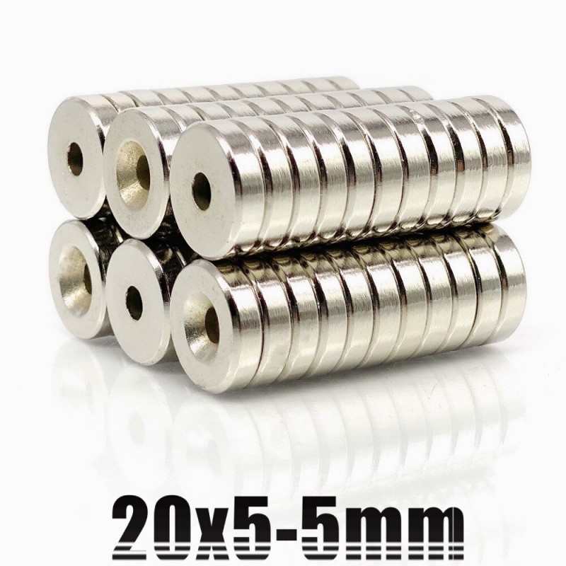 N35 - neodymium magnet - round countersunk disc - 20 * 5mm - with 5mm hole