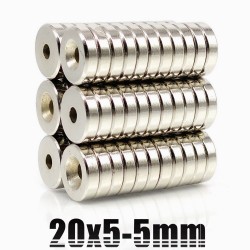 N35 - neodymium magnet - round countersunk disc - 20 * 5mm - with 5mm hole