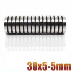 N35 - neodymium magnet - round countersunk disc - 30 * 5mm - with 5mm hole