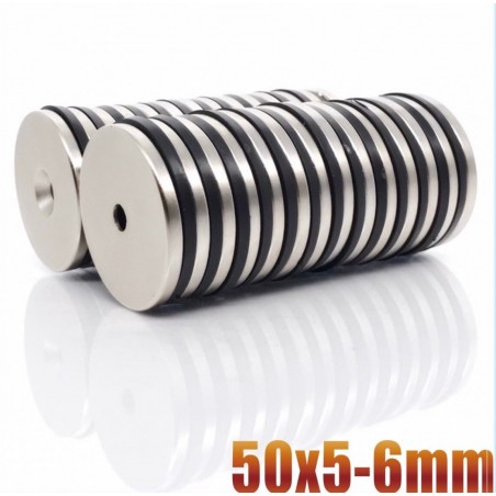 N35 - neodymium magnet - round countersunk disc - 50 * 5mm - with 6mm hole