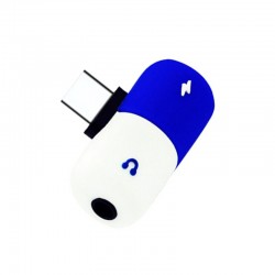 USB type-C - 3.5mm jack - aux audio charger - OTG converter - adapter - capsule shape