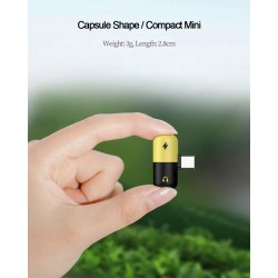 USB type-C - 3.5mm jack - aux audio charger - OTG converter - adapter - capsule shape