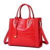 Elegant shoulder bag - genuine leather - stone pattern