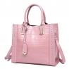 Elegant shoulder bag - genuine leather - stone pattern