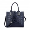 Elegant shoulder bag - genuine leather - stone pattern
