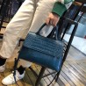 Elegant shoulder bag - leather - crocodile skin pattern