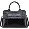 Elegant shoulder bag - leather - crocodile skin pattern