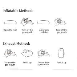 Single camping mattress - self-inflating - sleeping mat with pillow - waterproofOutdoor & Camping