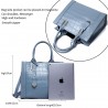 Elegant shoulder bag - genuine leather - stone pattern