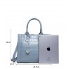 Elegant shoulder bag - genuine leather - stone pattern