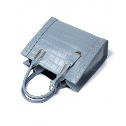 Elegant shoulder bag - genuine leather - stone pattern