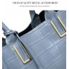 Elegant shoulder bag - genuine leather - stone pattern