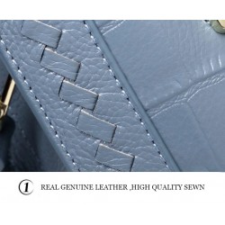 Elegant shoulder bag - genuine leather - stone pattern