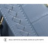 Elegant shoulder bag - genuine leather - stone pattern