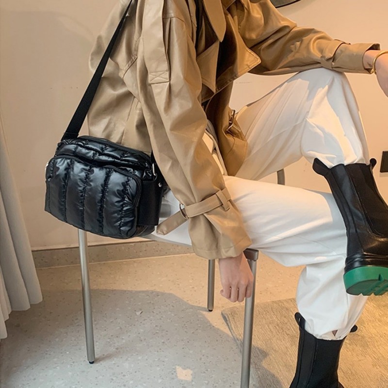 Small shoulder bag - nylon - wide strap