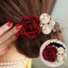 Elegant elastic hair band - with roses / pearlsHair clips