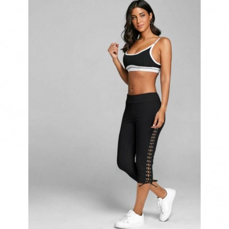 Trendy lace-up leggings - mid calf lengthPants