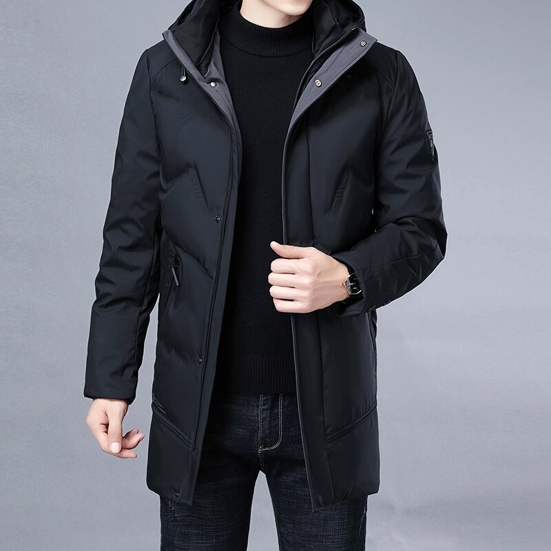Luxurious warm winter jacket - long parka - with hood - duck down Luxurious warm winter jacket - long parka - with hood - duck down