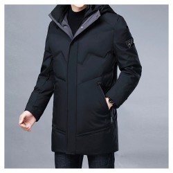 Luxurious warm winter jacket - long parka - with hood - duck downJackets