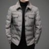 Fashionable warm short jacket - down windbreaker - with detachable fur collarJackets