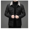 Fashionable warm short jacket - down windbreaker - with detachable fur collarJackets