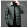 Fashionable warm short jacket - down windbreaker - with detachable fur collarJackets