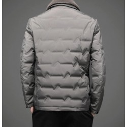 Fashionable warm short jacket - down windbreaker - with detachable fur collarJackets
