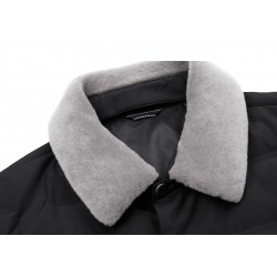 Fashionable warm short jacket - down windbreaker - with detachable fur collarJackets