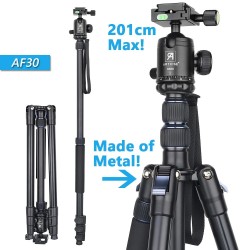 Professional high tripod - monopod - stand - fast flip lock - CNC 36mm ball head - for DSLR camera - 201cm