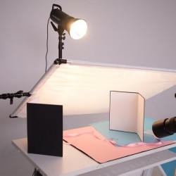 Thick photographic cardboard - collapsible - white / black / silver reflective paper - A3 / A4