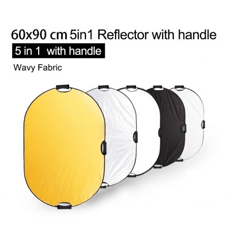5 in 1 photography reflector - light diffuser - with handle / carrying case - 60 * 90cm